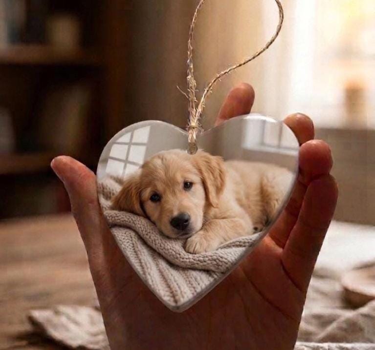 Custom UV Printed Photo Ceramic Heart Ornament
