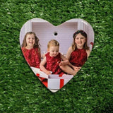 Custom UV Printed Photo Ceramic Heart Ornament