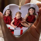 Custom UV Printed Photo Ceramic Heart Ornament